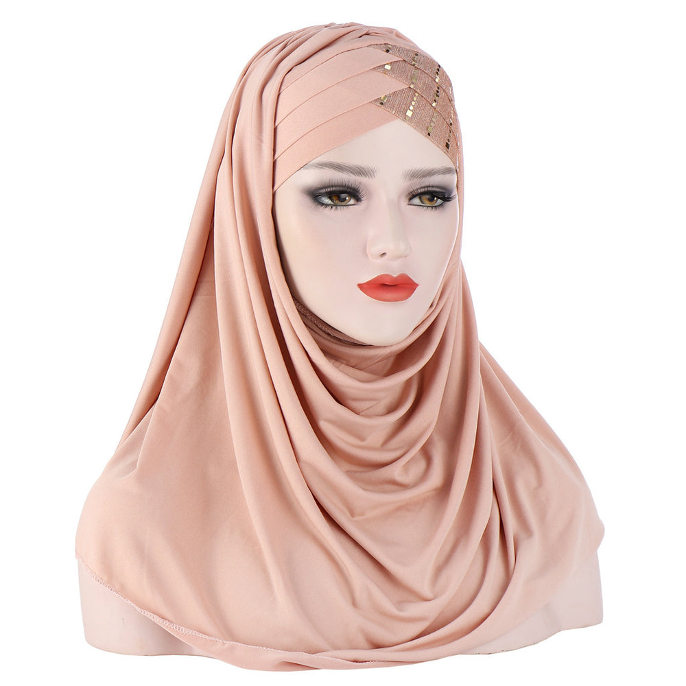 Glitter Scarf For Women, Muslim Headband, Turban, Glitter, Solid Color, Jersey, Hijabs, - EX-STOCK Canada