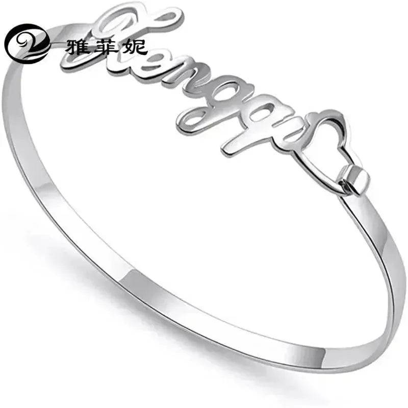 Customized Name Bracelet Personalized Custom Bangles Stainless Steel Jewelry - EX-STOCK Canada