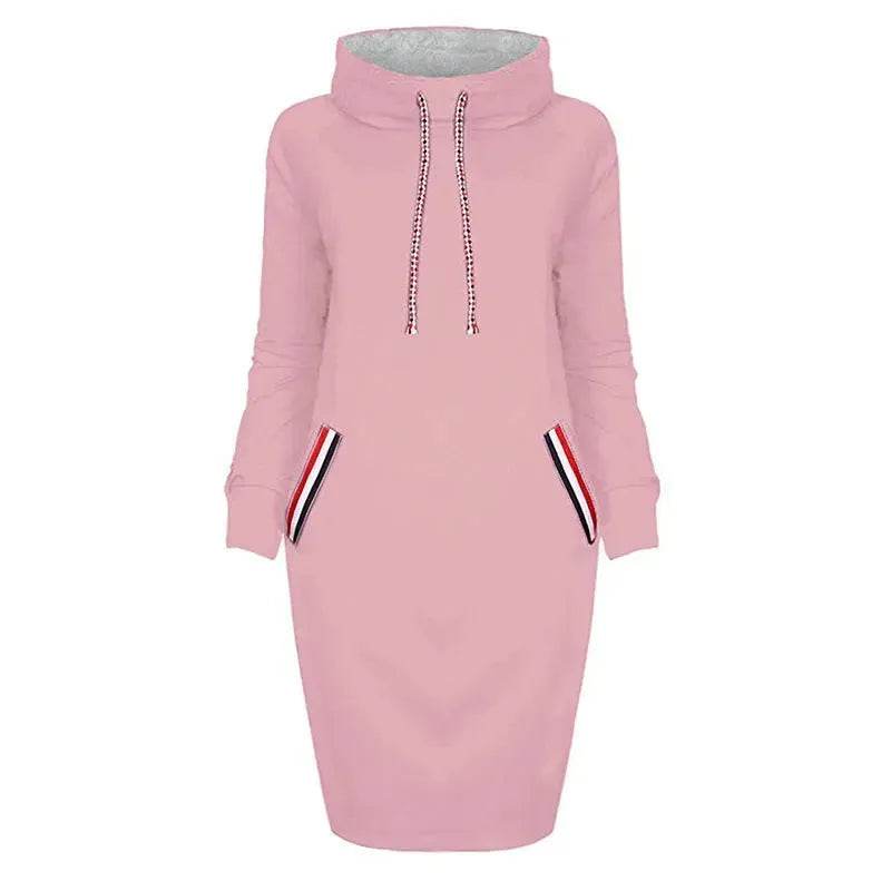 Ladies Winter Hooded Slim Fit Sweatshirt Dress - EX-STOCK Canada