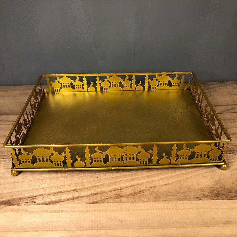 Eid Festival Supplies Eid Adha Dinner Plate Tray Wrought Iron Round - EX-STOCK Canada