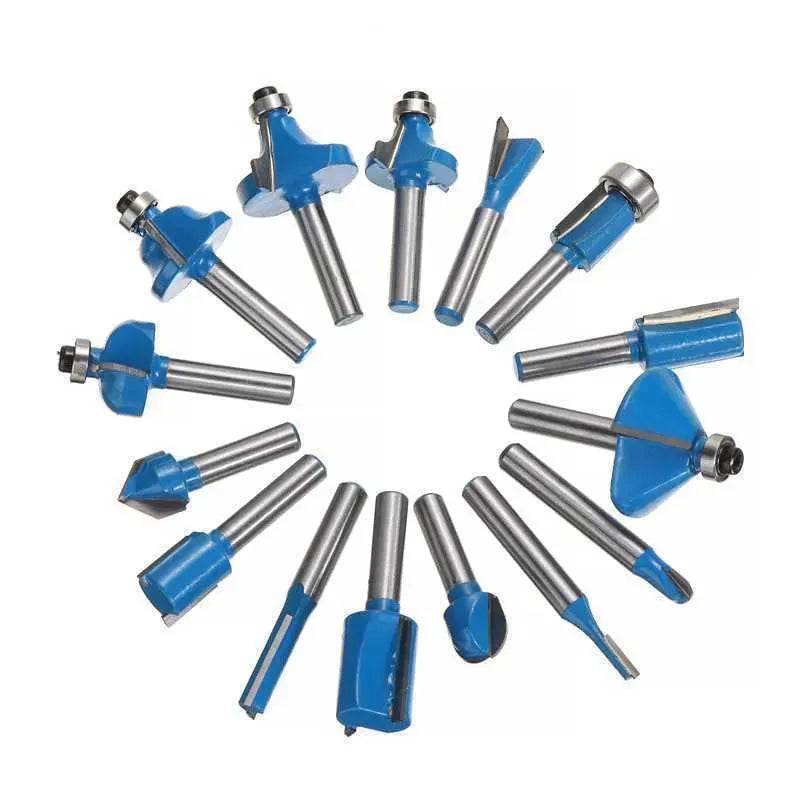 15 pcs Trimming Milling Cutter Set Woodworking Milling Router Bits - EX-STOCK Canada