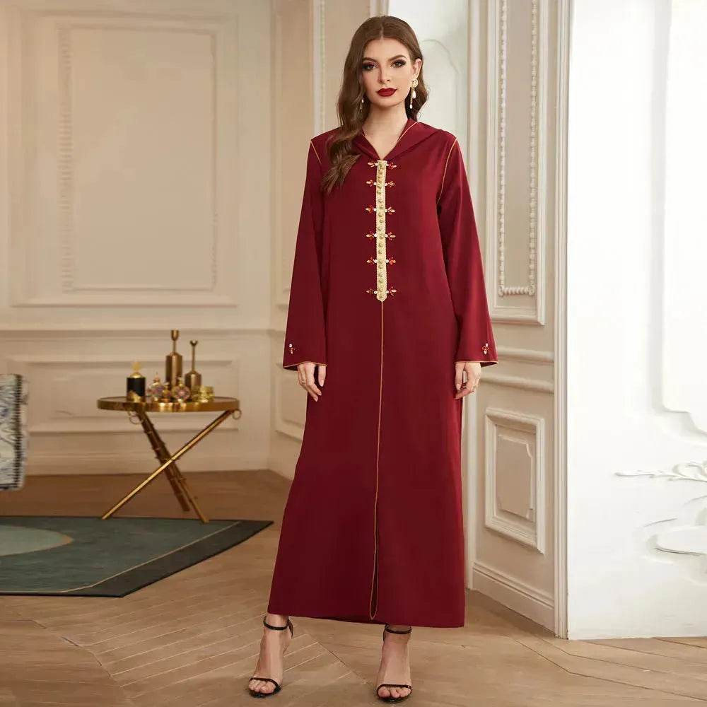 Hand-sewn Diamond Hooded Robe Middle East Dubai Turkey Kurtas and Kurtis - EX-STOCK Canada