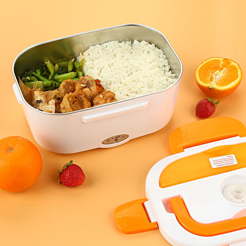 Kitchen Electric Heated Lunch Box Stainless Steel School Car Picnic Food Heating Heater Food Warmer Container EX-STOCK