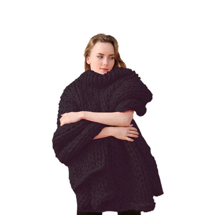 Coarse Wool Blanket Cover Blanket Wool Hand-woven Iceland Blanket Acrylic Blanket Wholesale EX-STOCK Canada