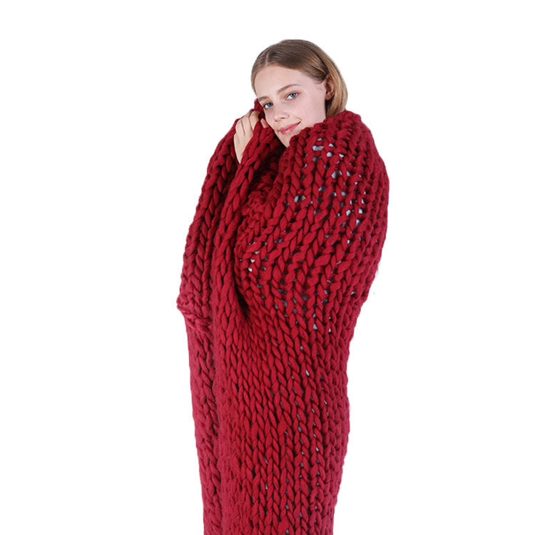 Coarse Wool Blanket Cover Blanket Wool Hand-woven Iceland Blanket Acrylic Blanket Wholesale EX-STOCK Canada