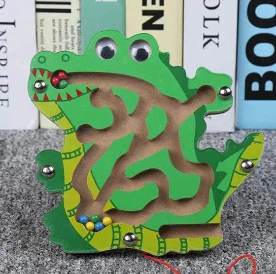 Children Magnetic Maze Toy Kids Wooden Puzzle Game Toy Kids Early Educational Brain Teaser Wooden Toy Intellectual Jigsaw Board - EX-STOCK Canada