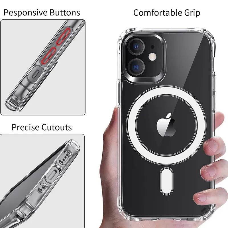 12 Magnetic Phone Case Anti-drop Transparent Protective Cover - EX-STOCK Canada
