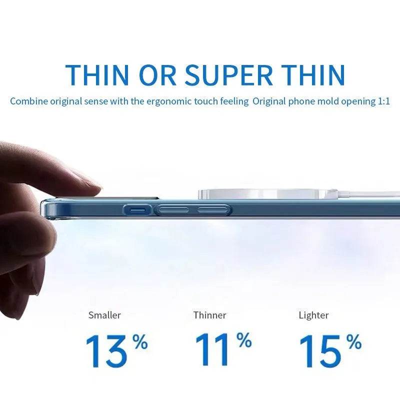 12 Magnetic Phone Case Anti-drop Transparent Protective Cover - EX-STOCK Canada