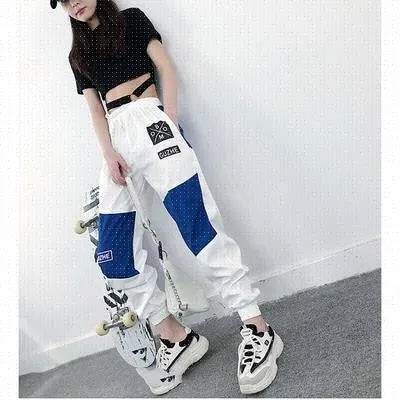 High Waist Letter Spliced Summer Street Cargo Pants Women - EX-STOCK Canada