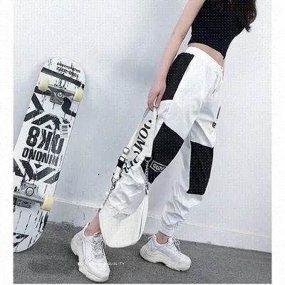 High Waist Letter Spliced Summer Street Cargo Pants Women - EX-STOCK Canada