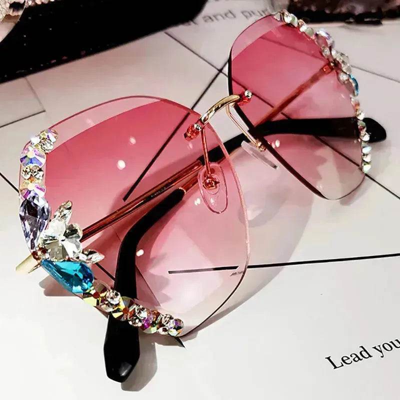 Luxury Rhinestone Square Sunglasses for Women Fashion Outdoor Shades - EX-STOCK Canada