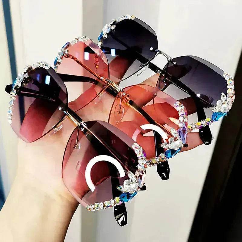 Luxury Rhinestone Square Sunglasses for Women Fashion Outdoor Shades - EX-STOCK Canada