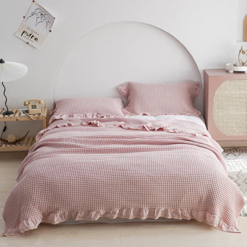 Coperte a quadri stile waffle giapponese per letto e divano, plaid in cotone, coperta asciugamano per bambini e adulti, trapunta estiva per aria condizionataEX-STOCK Canada
