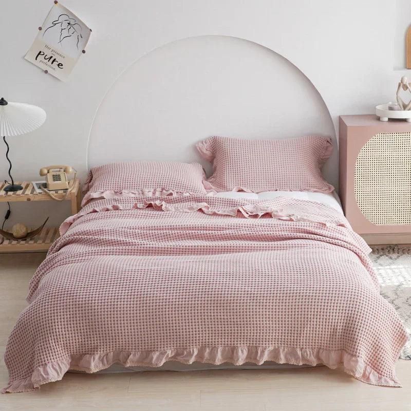 Plaids Japonais en Gaufre pour Lit et Canapé, Plaids en Coton pour Enfants et Adultes, Couverture d'Été pour Climatisation, Jeté de LitEX-STOCK Canada