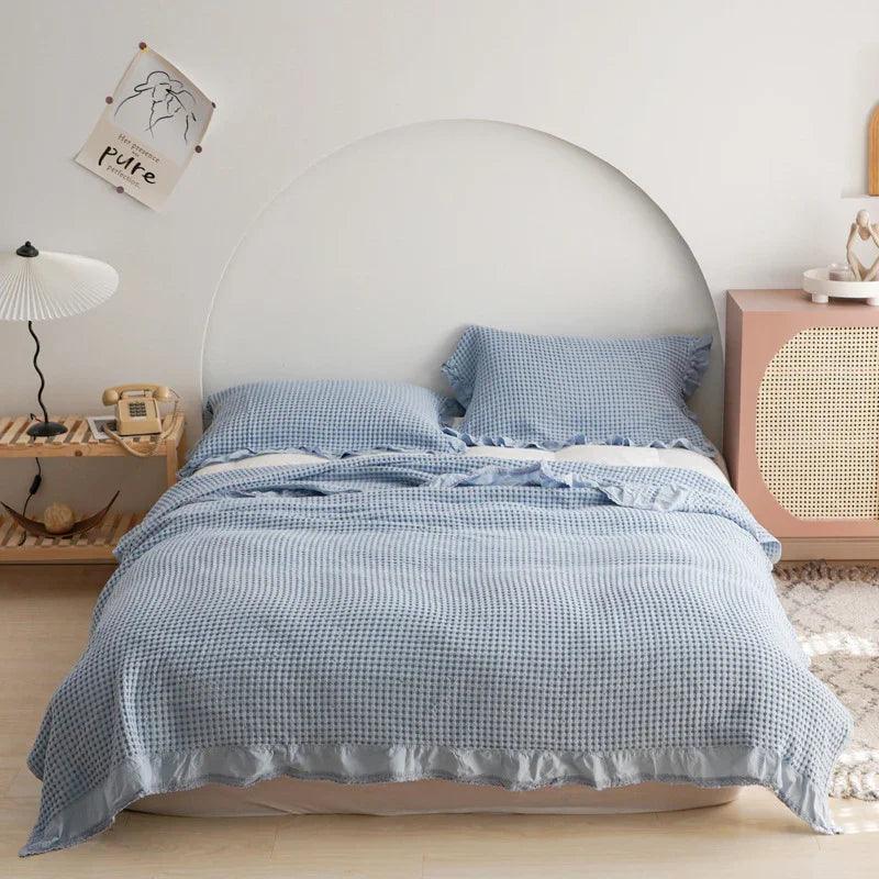 Plaids Japonais en Gaufre pour Lit et Canapé, Plaids en Coton pour Enfants et Adultes, Couverture d'Été pour Climatisation, Jeté de LitEX-STOCK Canada