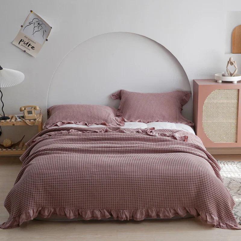 Plaids Japonais en Gaufre pour Lit et Canapé, Plaids en Coton pour Enfants et Adultes, Couverture d'Été pour Climatisation, Jeté de LitEX-STOCK Canada