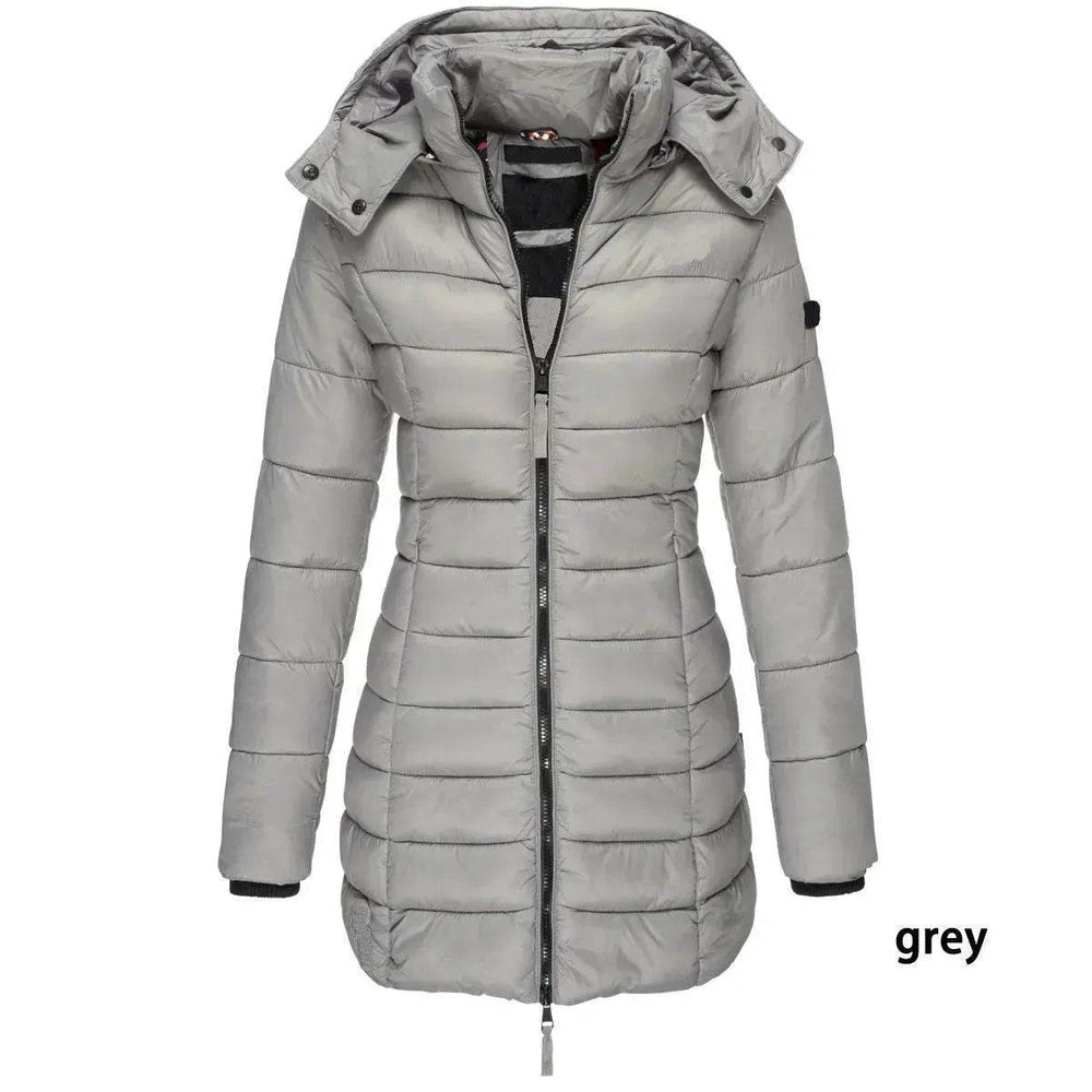 Mid-length Winter Slim-fit Cotton Padded Quilted Puffer Jacket for women - EX-STOCK Canada