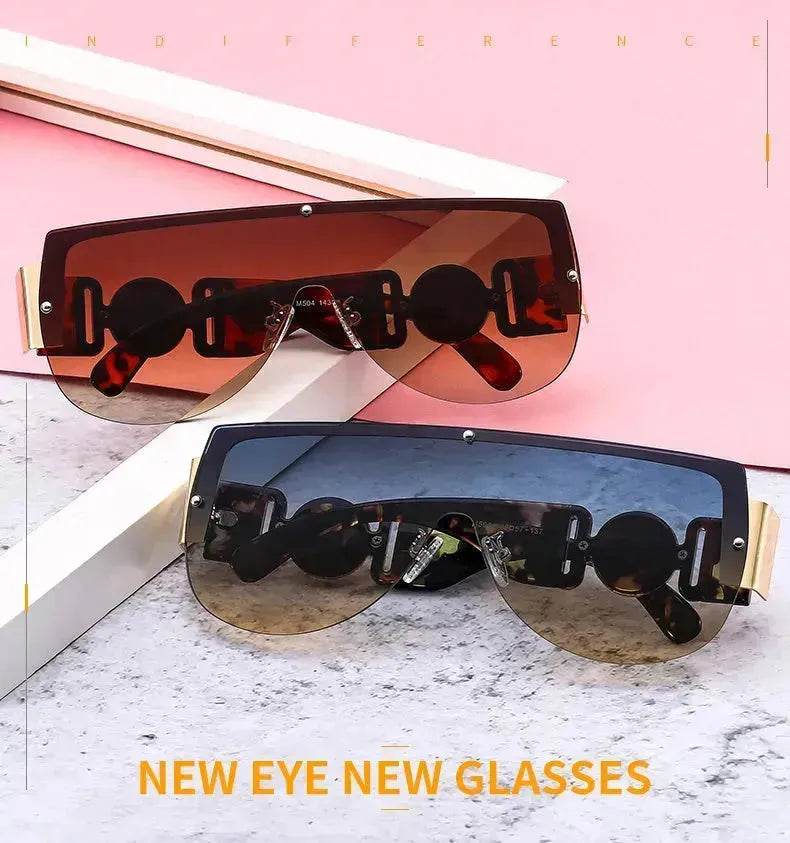 Personalized Semicircle One Piece Metal Half Frame Sunglasses Futuristic Outdoor Sunglasses For Men And Women - EX-STOCK Canada