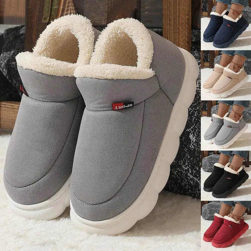 Winter Plush Cotton Shoes Women Men Warm Suede House Shoes For Parents Solid Color Thick-soled Garden Shoes Outdoor - EX-STOCK Canada