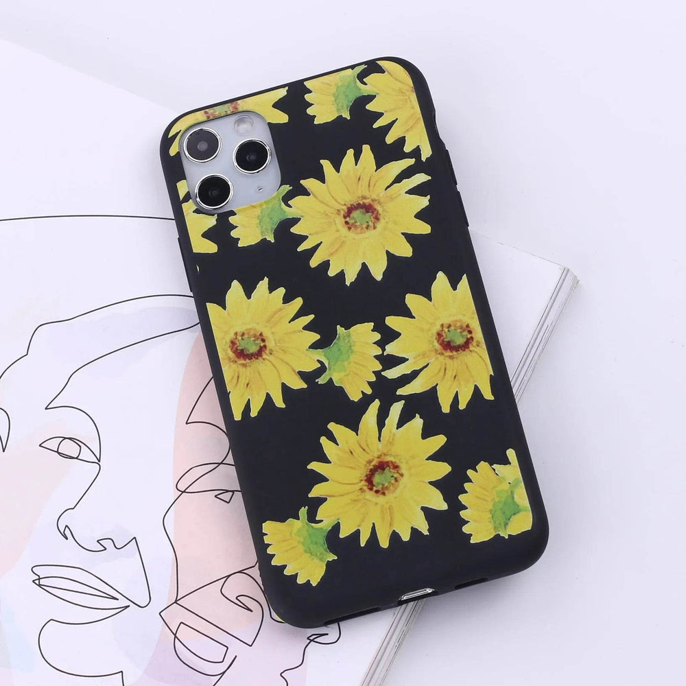 Floral Printed Liquid Silicone mobile phone case Unisex - EX-STOCK Canada