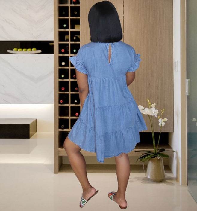 Casual Loose denim dress - EX-STOCK Canada