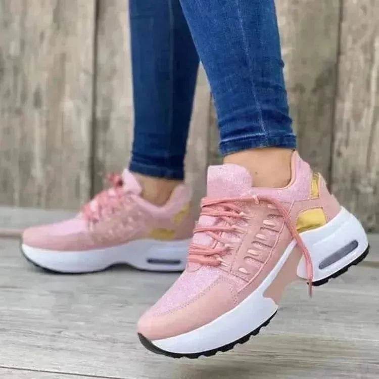 Lace Up Sneakers Women Wedge Heel Running Sports Sneakers Shoes for Women. - EX-STOCK Canada