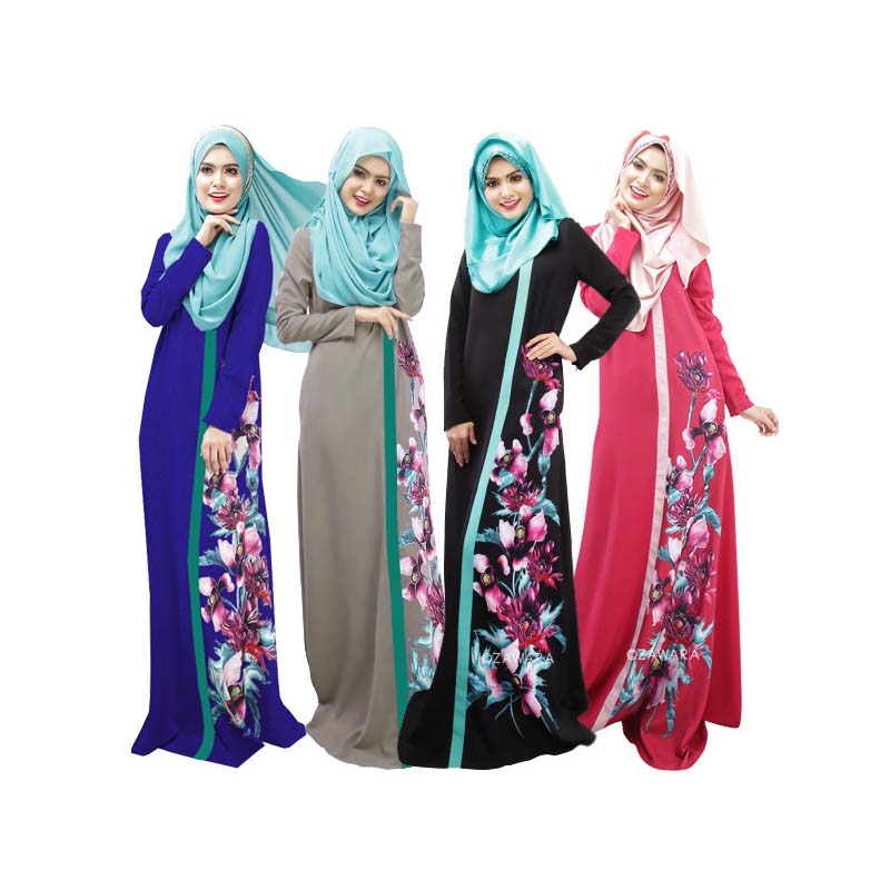 Ethnic long skirt digital printing multi-color multi-code Arabic robe - EX-STOCK Canada