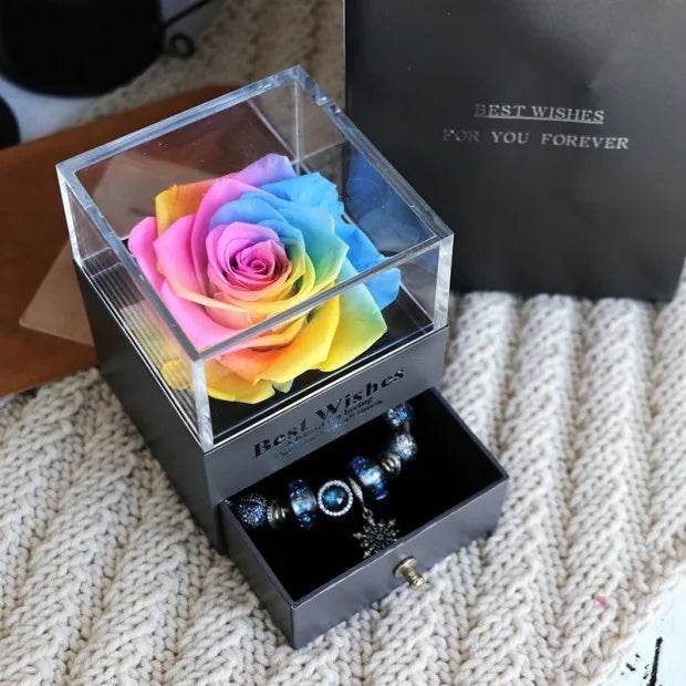 Eternal Flower Rose Jewelry Box for Birthday Presents Valentines Day Wedding Gift Box - EX-STOCK Canada