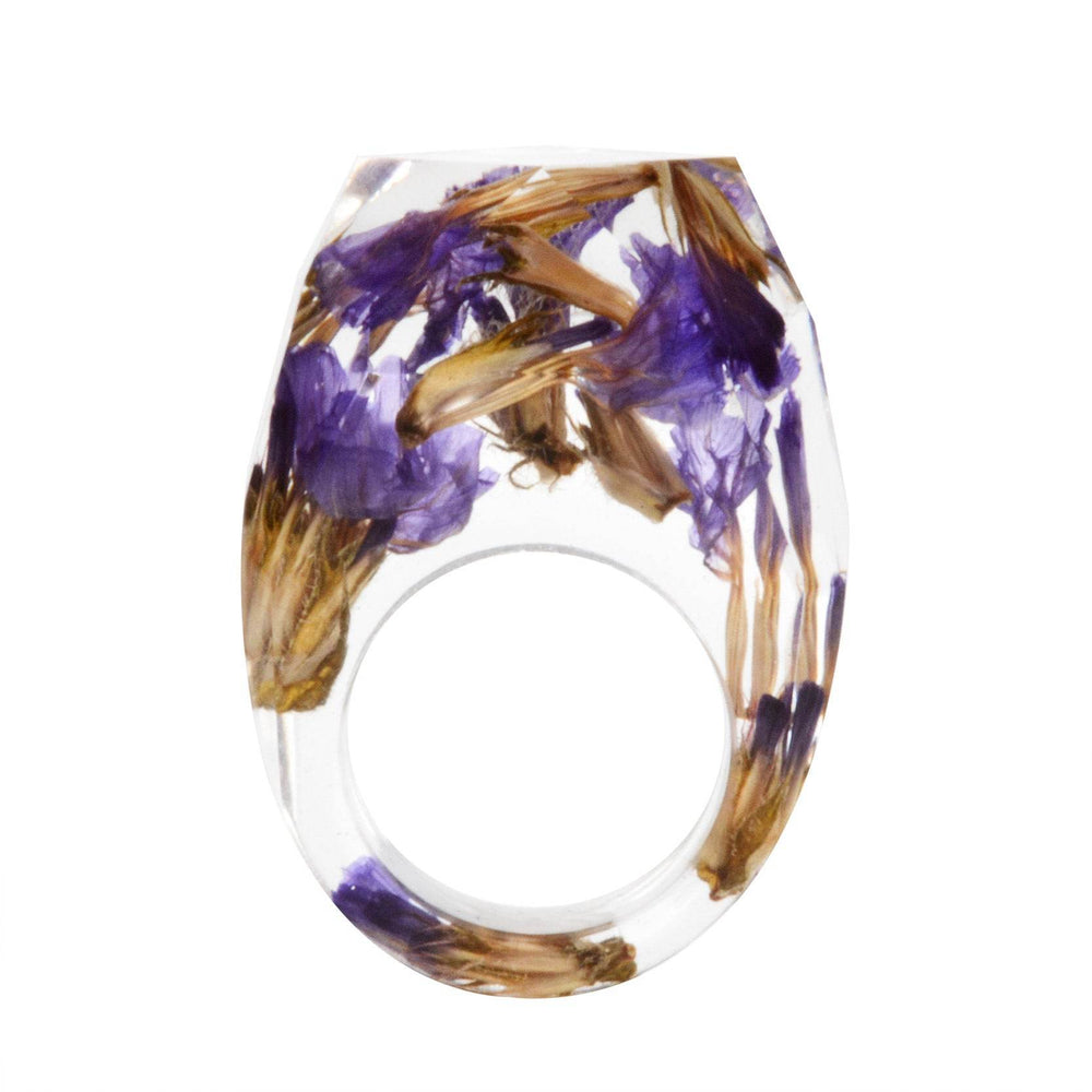 Dried Flower Resin Forest Handmade Dried Flower Epoxy Ring - EX-STOCK Canada
