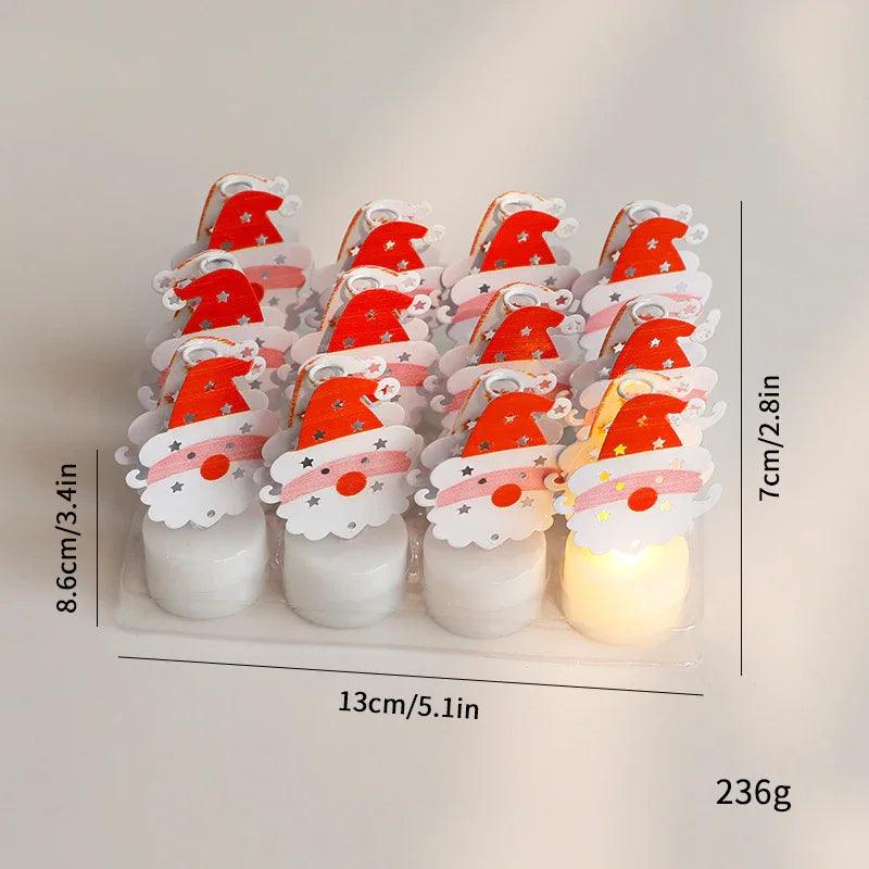 Bougies électroniques LED Lumières Arbres de Noël Père Noël Bonhommes de Neige Bougies Créatives Petites Veilleuses Ornements Décoratifs pour la MaisonEX-STOCK Canada