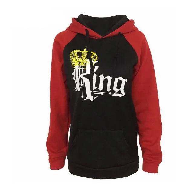 Women KING QUEEN King and Queen Crown Couple Color Block Sweatshirt - EX-STOCK Canada
