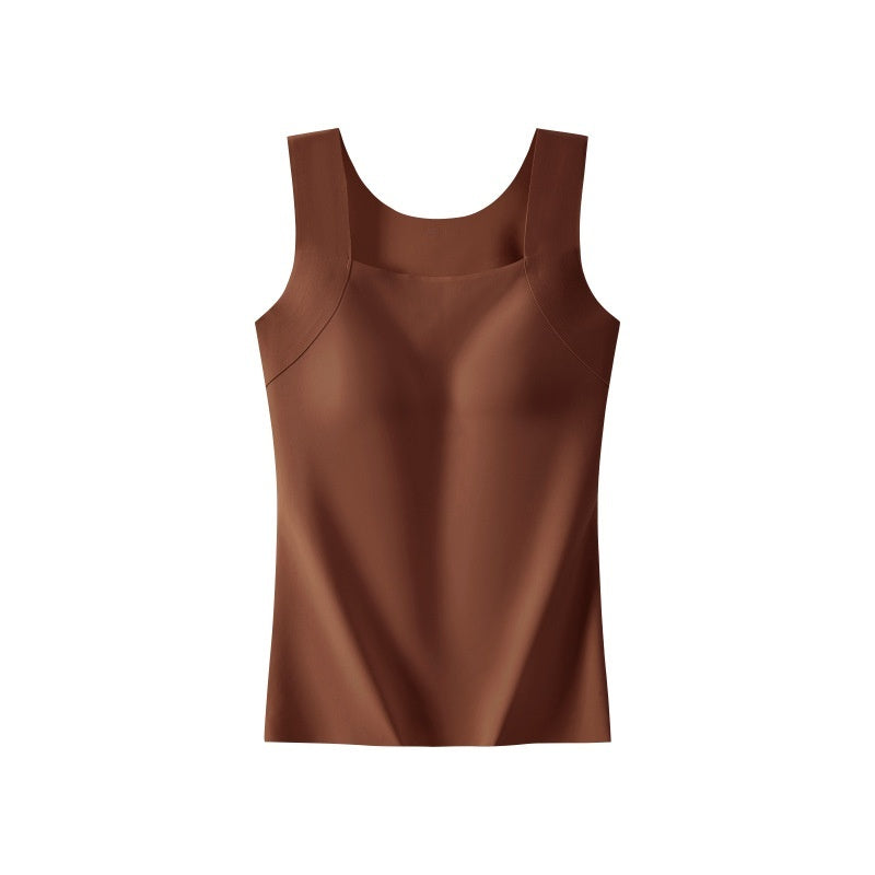 Brown sleeveless top on a white background