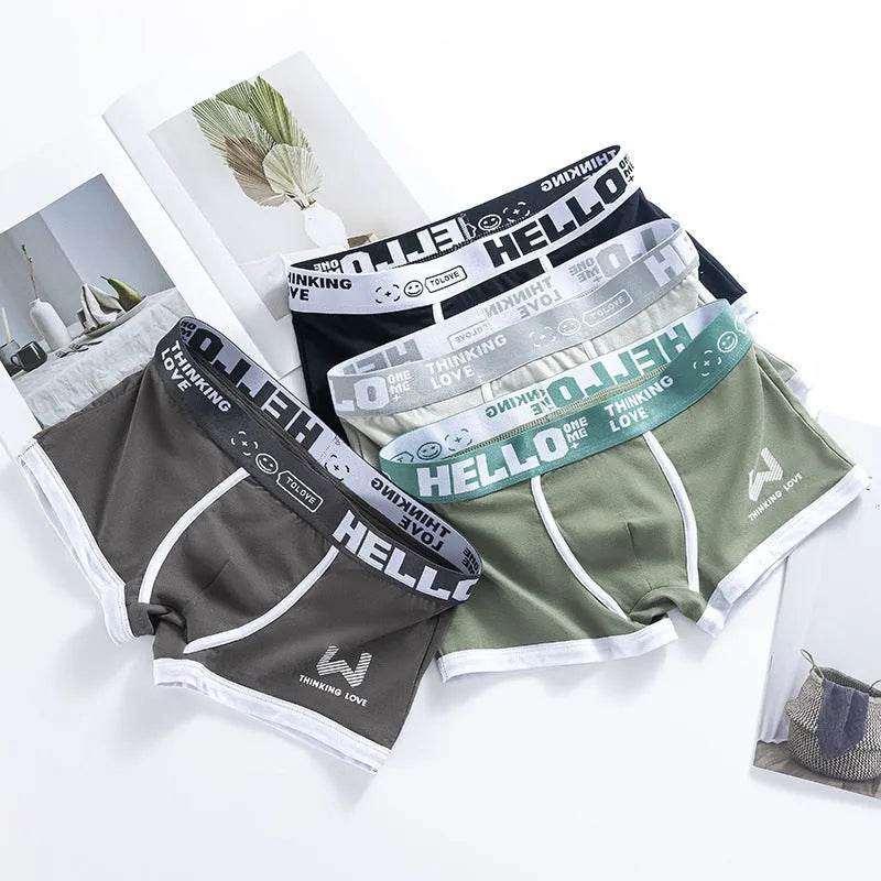 Men's Cotton Boxer Briefs Trendy Breathable Low waist underwear - EX-STOCK Canada
