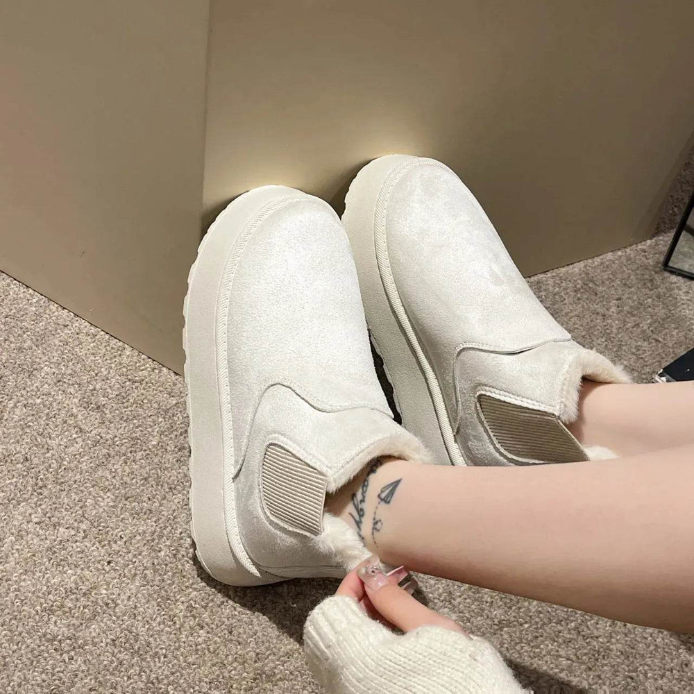 Women's Plush Boots Winter Warm Fleece Thick Flats Snow Boots Fashion Shoes - EX-STOCK Canada