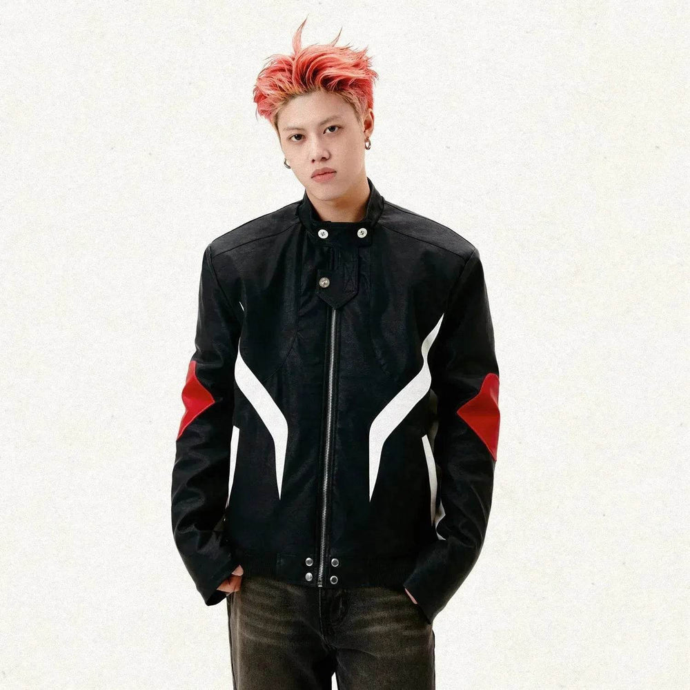 New Trendy Fashionable Zip up Leather Jacket men - EX-STOCK Canada