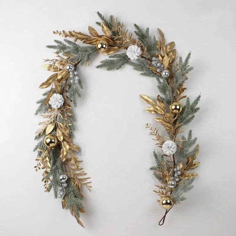 Golden Christmas Plastic Wire Garland Rattan Decorations - EX-STOCK Canada