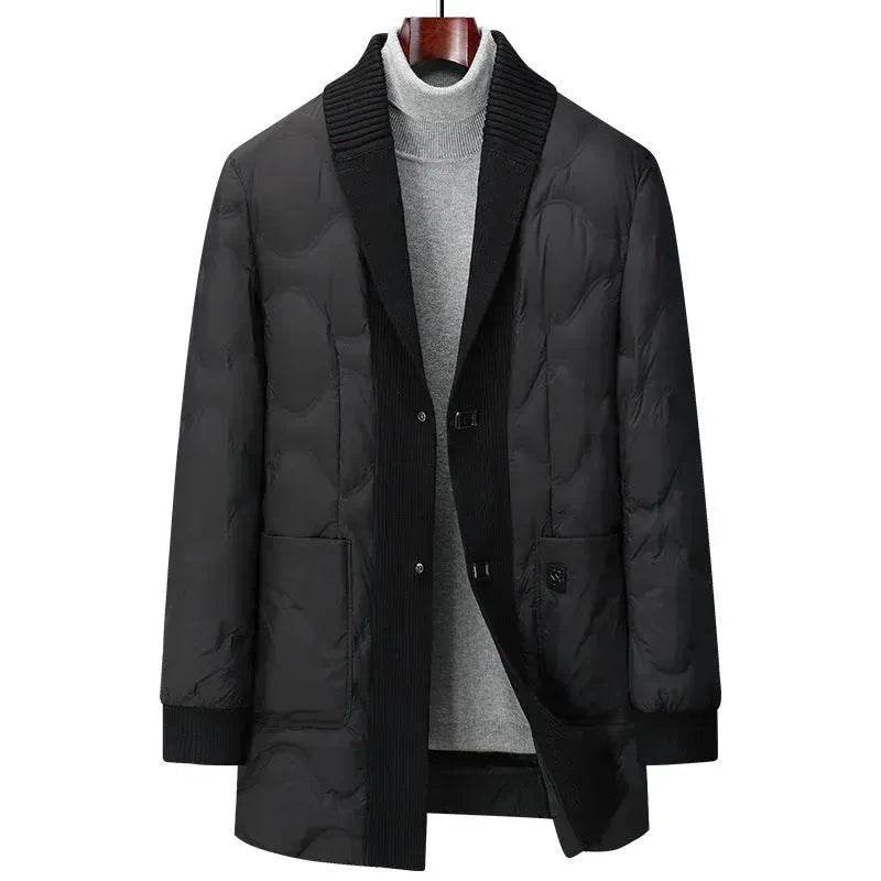 Light Luxury Men's Mid-length Down Jacket Dad Wear Winter jacket - EX-STOCK Canada