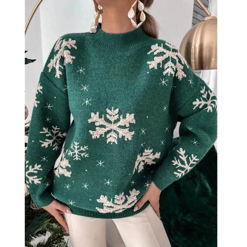 Fall Winter Knitted Cashmere Crewneck Ugly Christmas Sweater Pullover for women - EX-STOCK Canada