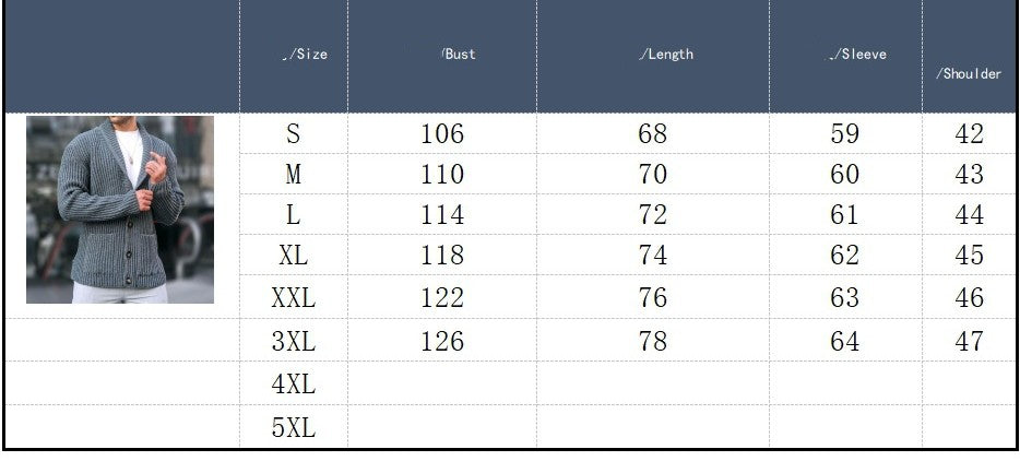 Single-breasted Long Sleeve Lapel Sweater Men's Clothing EX-STOCK Canada