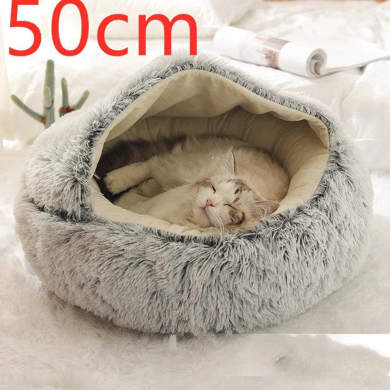 2 In 1 Dog And Cat Bed Pet Winter Bed Round Plush Warm Bed House Soft Long Plush Pets Bed Pet Products EX-STOCK Canada