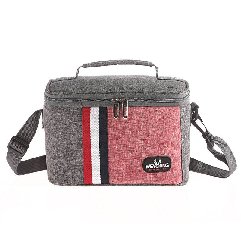 Striped Insulated Lunch Bag – Stylish Portable Tote for Work - EX-STOCK Canada