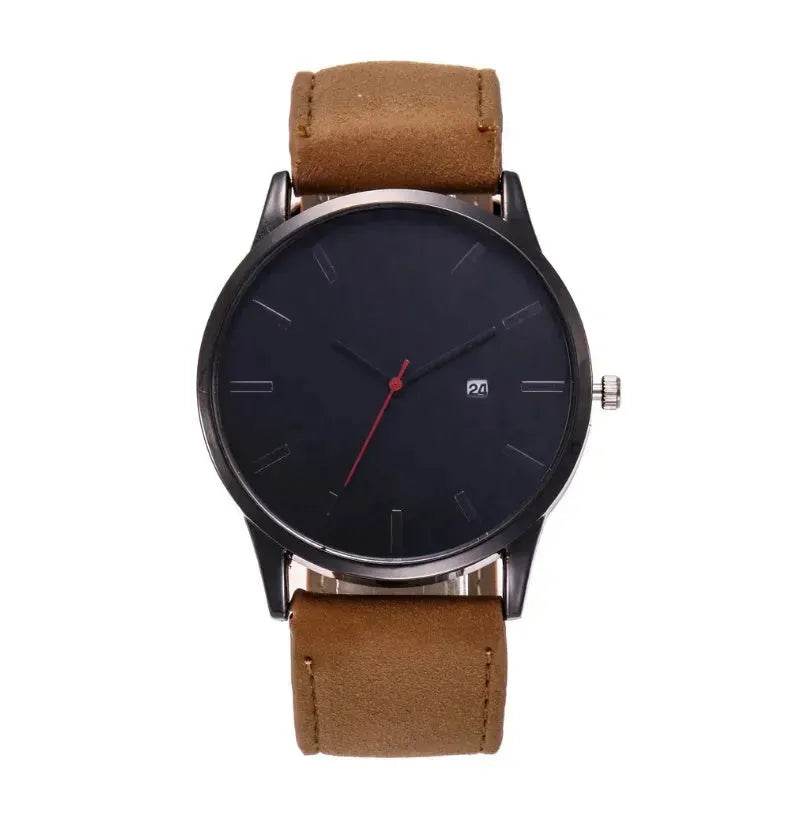 Men watch Fashion Business Large Dial Watch For Men's Matte Belt Simple Quartz Wrist Watch Men clock - EX-STOCK Canada
