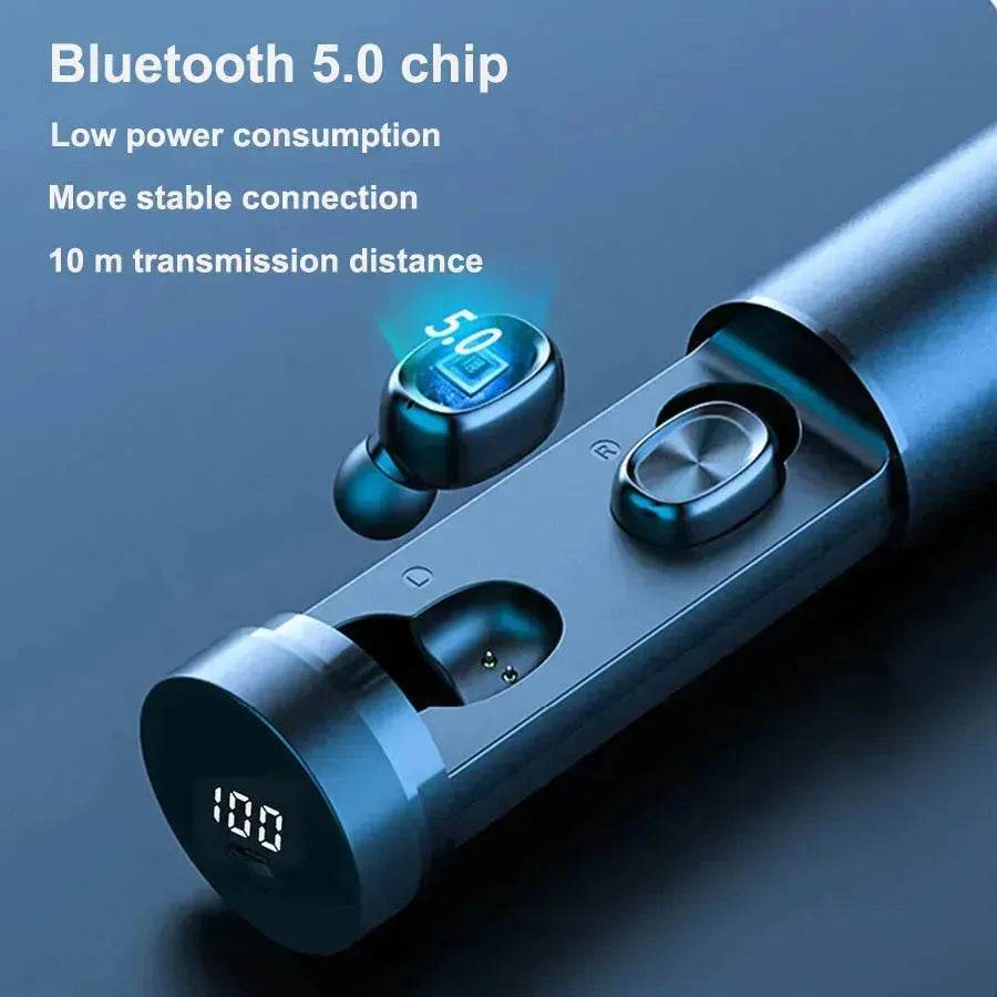 TWS Bluetooth Earphones V5.0 Wireless In-ear Stereo Sound MIC Headphones 8D HIFI Noise Canceling Sport Headsets for IOS Android - EX-STOCK Canada