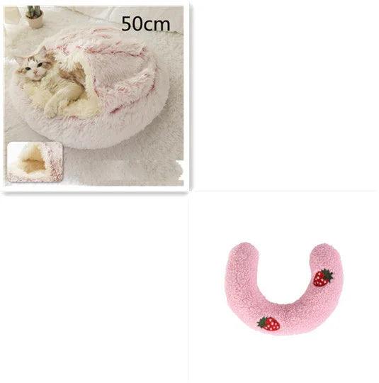 2 In 1 Dog And Cat Bed Pet Winter Bed Round Plush Warm Bed House Soft Long Plush Pets Bed Pet Products EX-STOCK Canada