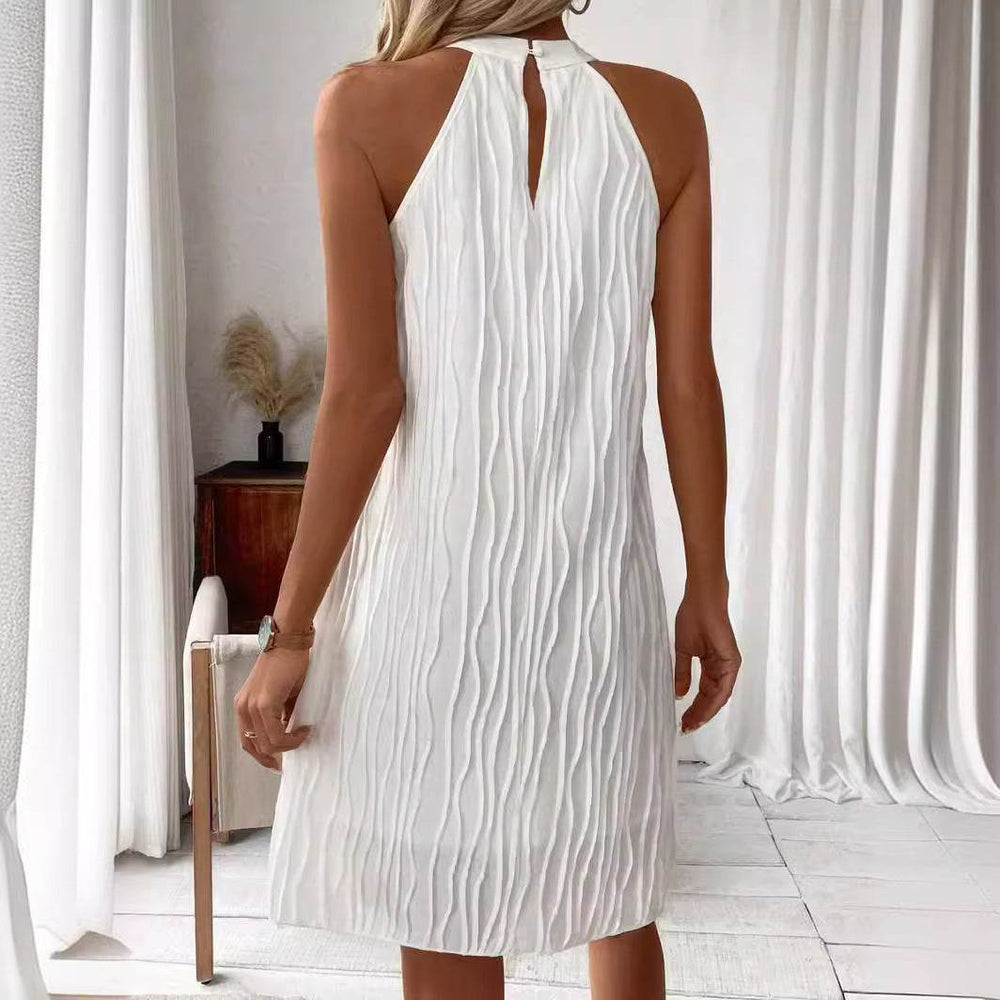 Fashion Dresses For Women Pure Color Halter Backless Dress - EX-STOCK Canada