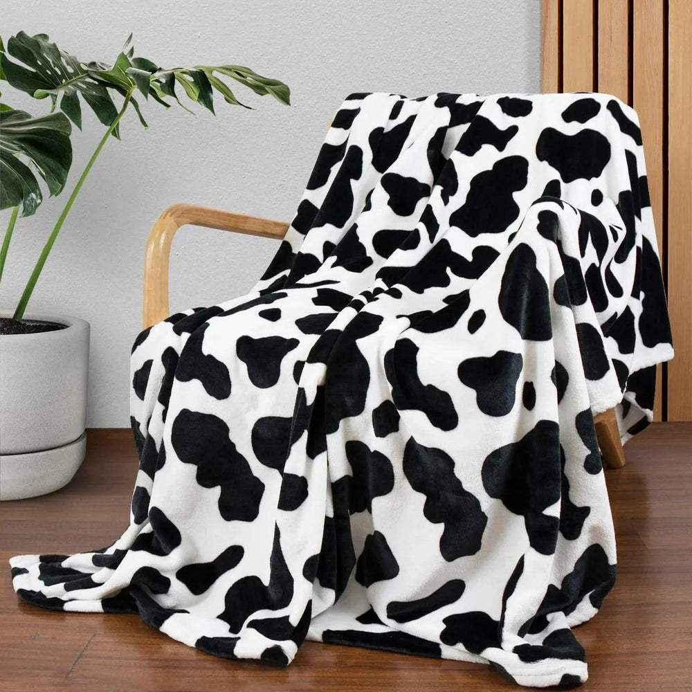 Cow Print Blanket Flannel Blanket EX-STOCK Canada