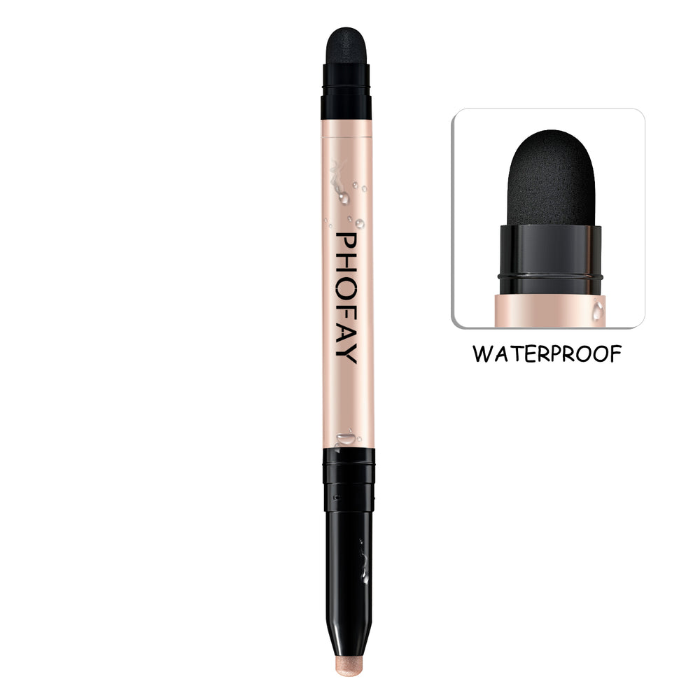 Makeup pen with black cap and rose gold body, branded 'PHOFAY', on a white background.