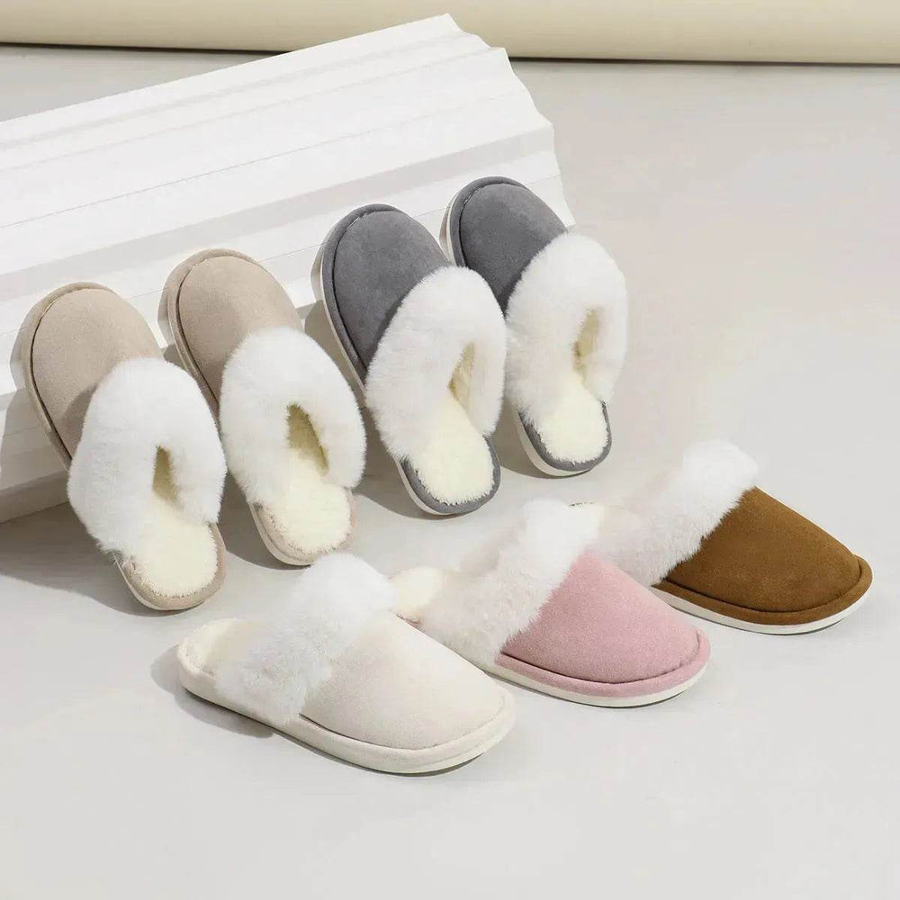 Winter Warm Plush Slippers Home Indoor Non-slip Bedroom Floor Soft Fuzzy Slipper For Couple Fashion Solid House Shoes - EX-STOCK Canada