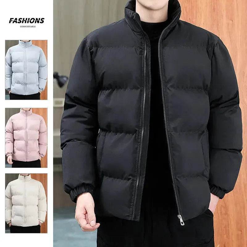 Winter Cotton padded Velvet Thick Stand Collar Rain Puffer Jacket for men - EX-STOCK Canada