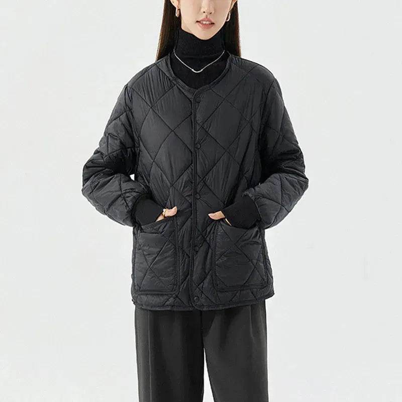 Quilted Padded Coat Winter Jacket With Pockets Lightweight Outerwear For Women's Clothing - EX-STOCK Canada